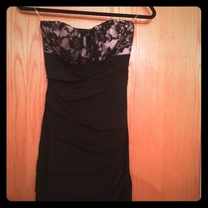 Black strapless dress